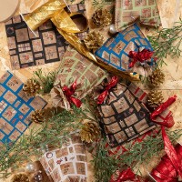 Vánoční dárkový sáček PE - Cadeau - 25 x 40 cm - 50 ks