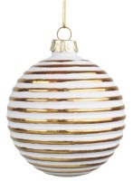 Sada skleněných baněk 8 cm - zlatá s patinou - 4 ks - 19075