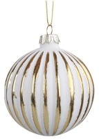 Sada skleněných baněk 8 cm - zlatá s patinou - 4 ks - 19079