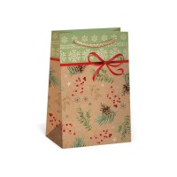 Vánoční dárková taška NATUR - 10 x 16 cm - 0814-0097