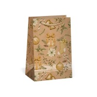 Vánoční dárková taška NATUR - 10 x 16 cm - 0814-0093