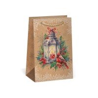 Vánoční dárková taška NATUR - 10 x 16 cm - 0814-0094