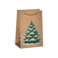 Vánoční dárková taška NATUR - 10 x 16 cm - 0814-0092 