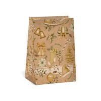 Vánoční dárková taška NATUR - 13 x 18 cm - 0824-0093
