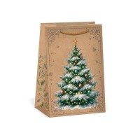 Vánoční dárková taška NATUR - 13 x 18 cm - 0824-0092