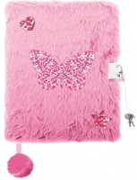 Plyšový zápisník se zámkem - Butterfly