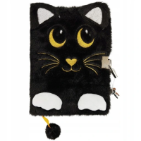 Plyšový zápisník se zámkem - Night cat