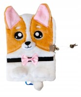 Plyšový zápisník se zámkem - Corgi