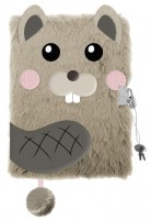 Plyšový zápisník se zámkem - Bobr - 50895