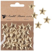 Hvězdičky látkové 2 cm - zlaté - 30 ks - 47009
