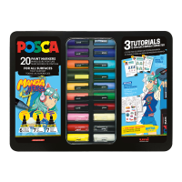 Dárková sada Posca MANGA hero - 20 ks v kovovém boxu - P302422427-ak863