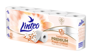 Toaletní papír Linteo Premium Fresh Cotton 3vrstvý, bílý, 10 rolí - 20724
