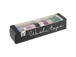 Dekorační lepicí páska - washi - 1,5 cm x 3 m, 10 ks - CR3003/GE