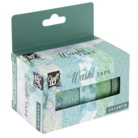 Dekorační lepicí pásky - washi - zelené - 1,5 cm x 10 m, 10 ks - CR3006/GEZ