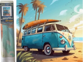 Diamantový obrázek - WW Transporter - 30 x 40 cm - 2001391