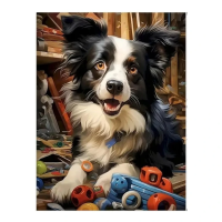 Diamantový obrázek - Pes Border kolie - 30 x 40 cm - 2000137