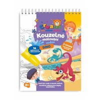 Kouzelné malování vodou - blok s tužkou - dinosauři - 4 listy -  00800574