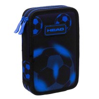 Dvoupatrový penál HEAD - NEO BLUE FOOTBALL - prázdný - 503 025 040