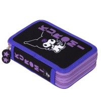 Dvoupatrový vybavený penál - KUROMI Black