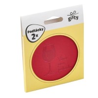 Gifty - Podtácky s hláškou - Víno - 2 ks - 1042601