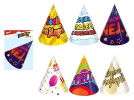 Párty klobouček - papírový - 16 cm - 6 ks - 1042019