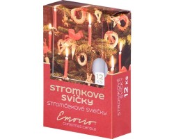 Stromkové svíčky 12 x 100 mm - metalické stříbrné -  12 ks - 30797