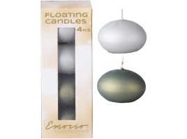 Plovoucí svíčky Emocio - metal. matná zelená - 4 ks - 41412