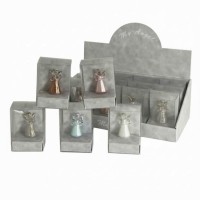 Skleněný andílek 4,5 cm v krabičce - pastel - mix - DF2508-1