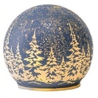 Skleněná svítící koule s časovačem - 10 cm - modrá - CH2502-M