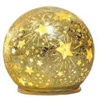 Skleněná svítící koule s časovačem - 10 cm - zlatá - CH2502-Z