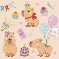 Ubrousky Daisy L - Cute Kapybara Party - SD_OG_045301