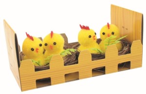 Velikonoční kuřátka v hnízdě - 5,5 x 4 x 5,5 cm - 2 ks - 17180