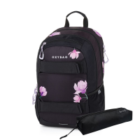 Studentský batoh + etue OXY Sport - Flowers - 8-39726E









