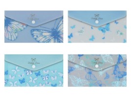 Desky s drukem DL - Motýli - modrá - 5371343