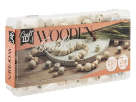 Dřevěné korálky - 130 g - přírodní - CR1405/GE