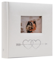 Fotoalbum 10 x 15 cm - 50 fotek - Hearts 1 - stříbrné - B-4650SW