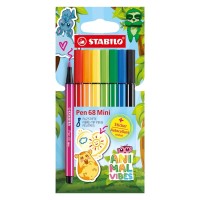 Sada zvýrazňovačů STABILO Pen 68 Mini Animal Vibes - 8 ks - 688/8-07