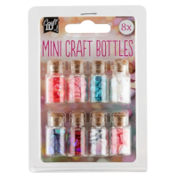 Mini lahvičky na tvoření - Srdíčka, kolečka - 8 ks - CR1215/GES