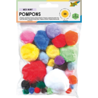 Bambulky pom-pom - 30 ks - F50309