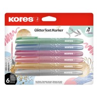 Zvýrazňovač Kores Glitter Text Marker - 6 ks - 36300.21