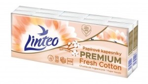 Papírové kapesníky Linteo s vůní bavlny - 4vrstvé, 10 x 10 ks - 30102