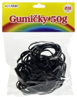 Gumičky černé - 50 g, 38 mm - PK168-7