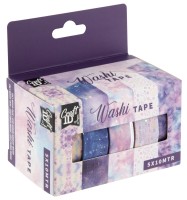 Dekorační lepicí pásky - washi - fialové - 1,5 cm x 10 m, 5 ks - CR3006/GEF