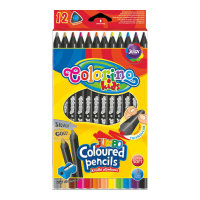 Pastelky Colorino trojhranné Jumbo, černé dřevo, s ořezávátkem - 12 barev - R55826PTR