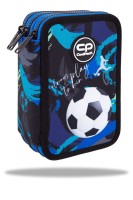 Třípatrový vybavený penál JUMPER 3 - FOOTBALL Navy - F067963