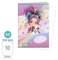 Školní sešit 512 - Rainbow Ella - A5, linkovaný, 10 listů - 1591-0426-1