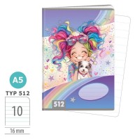 Školní sešit 512 - Rainbow Ella - A5, linkovaný, 10 listů - 1591-0426-2