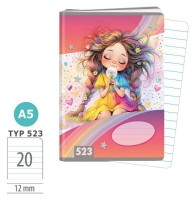 Školní sešit 523 - Rainbow Ella - A5, linkovaný, 20 listů - 1593-0426