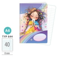 Školní sešit 644 - Rainbow Ella - A6, linkovaný, 40 listů 1598-0426-2
