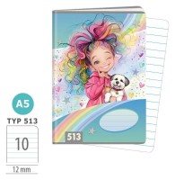 Školní sešit 513 - Rainbow Ella - A5, linkovaný, 10 listů - 1594-0426